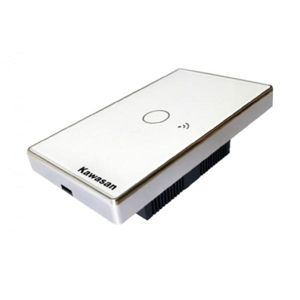 CÔNG TẮC WIFI ÂM TƯỜNG CHỮ NHẬT CT1-WIFI-W (KÍNH TRẮNG VIỀN MẠ BẠC)